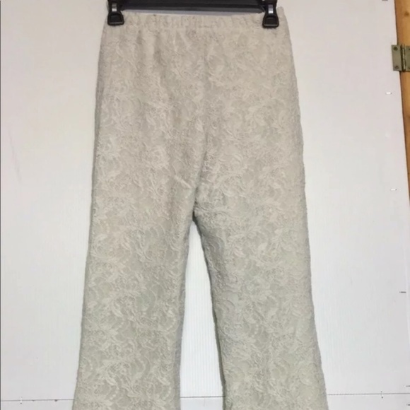 CHASER Lace Bell Bottoms Flares Salt Ivory Large NWT - Picture 7 of 7